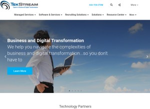 How tekstream.com looks like on a tablet such as an iPad.