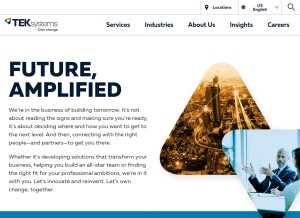 How teksystems.com looks like on a tablet such as an iPad.