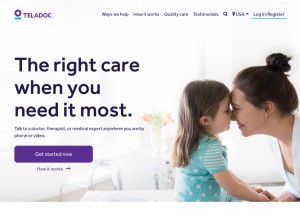How teladoc.com looks like on a tablet such as an iPad.