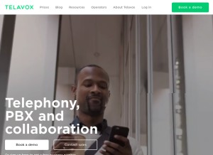 How telavox.com looks like on a tablet such as an iPad.