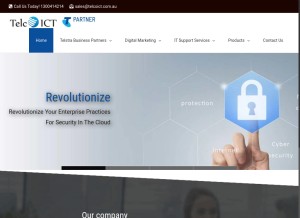 How telcoict.com.au looks like on a tablet such as an iPad.