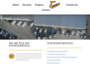 How tele-vac.com looks like on a tablet such as an iPad.