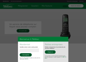 How telebec.com looks like on a tablet such as an iPad.