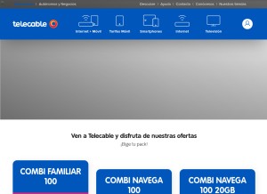How telecable.es looks like on a tablet such as an iPad.