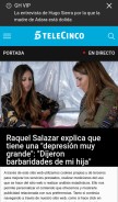 How telecinco.es looks like on a mobile device such as an iPhone.