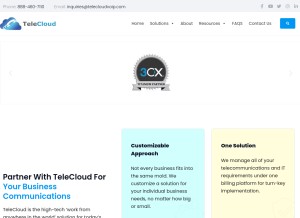How telecloudvoip.com looks like on a tablet such as an iPad.