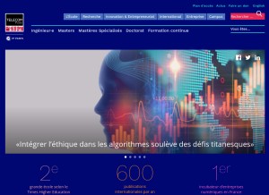 How telecom-paristech.fr looks like on a tablet such as an iPad.