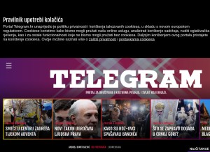 How telegram.hr looks like on a tablet such as an iPad.