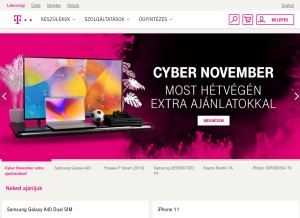 How telekom.hu looks like on a tablet such as an iPad.