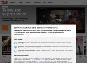 How telemagazyn.pl looks like on a tablet such as an iPad.