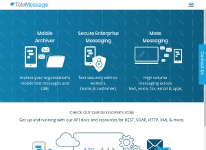 How telemessage.com looks like on a tablet such as an iPad.