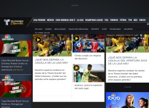 How telemundodeportes.com looks like on a tablet such as an iPad.