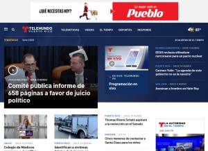 How telemundopr.com looks like on a tablet such as an iPad.