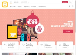 How telenet.be looks like on a tablet such as an iPad.