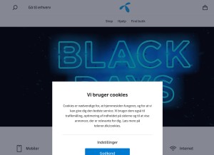 How telenor.dk looks like on a tablet such as an iPad.