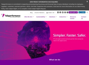 How teleperformance.com looks like on a tablet such as an iPad.