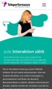 How teleperformance.de looks like on a mobile device such as an iPhone.