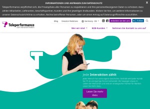 How teleperformance.de looks like on a tablet such as an iPad.
