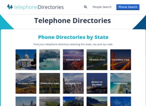 How telephonedirectories.us looks like on a tablet such as an iPad.
