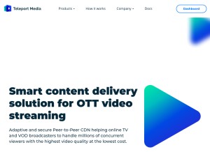 How teleport.media looks like on a tablet such as an iPad.