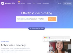 How teleport.video looks like on a tablet such as an iPad.
