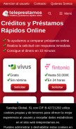 How teleprestamos.es looks like on a mobile device such as an iPhone.