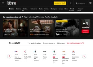 How telerama.fr looks like on a tablet such as an iPad.