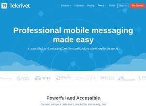 How telerivet.com looks like on a tablet such as an iPad.