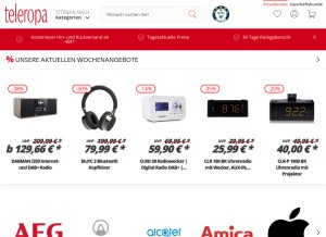 How teleropa.de looks like on a tablet such as an iPad.