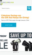 How telescopesplus.com looks like on a mobile device such as an iPhone.
