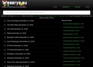 How teleserye.su looks like on a tablet such as an iPad.