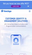 How telesign.com looks like on a mobile device such as an iPhone.