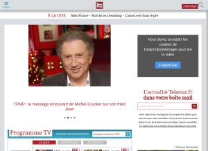 How telestar.fr looks like on a tablet such as an iPad.