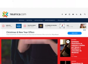 How teletica.com looks like on a tablet such as an iPad.