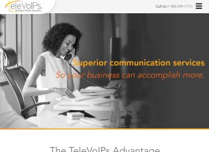 How televoips.com looks like on a tablet such as an iPad.