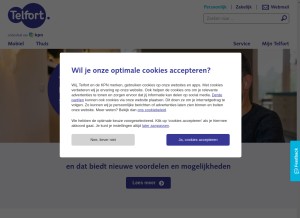 How telfort.nl looks like on a tablet such as an iPad.