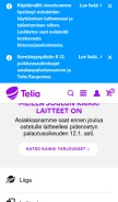 How telia.fi looks like on a mobile device such as an iPhone.