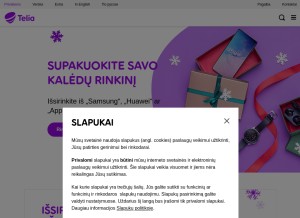 How telia.lt looks like on a tablet such as an iPad.