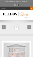 How telldus.com looks like on a mobile device such as an iPhone.
