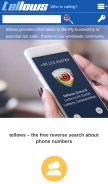 How tellows.com looks like on a mobile device such as an iPhone.