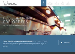 How tellthechef.com looks like on a tablet such as an iPad.