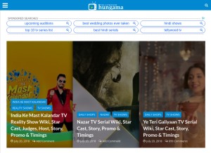 How tellywoodhungama.com looks like on a tablet such as an iPad.