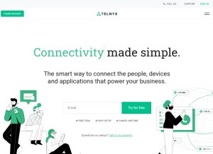 How telnyx.com looks like on a tablet such as an iPad.