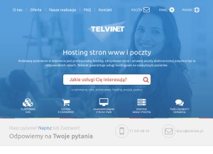 How telvinet.pl looks like on a tablet such as an iPad.