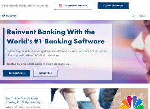 How temenos.com looks like on a tablet such as an iPad.