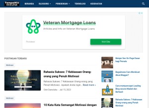 How tempatkubelajar.my.id looks like on a tablet such as an iPad.