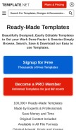 How template.net looks like on a mobile device such as an iPhone.