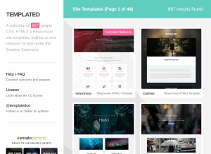 How templated.co looks like on a tablet such as an iPad.