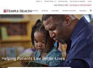 How templehealth.org looks like on a tablet such as an iPad.