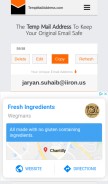 How tempmailaddress.com looks like on a mobile device such as an iPhone.
